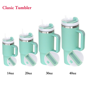 Bicchiere isolato della seconda serie da 40 OZ con cannuccia e manico