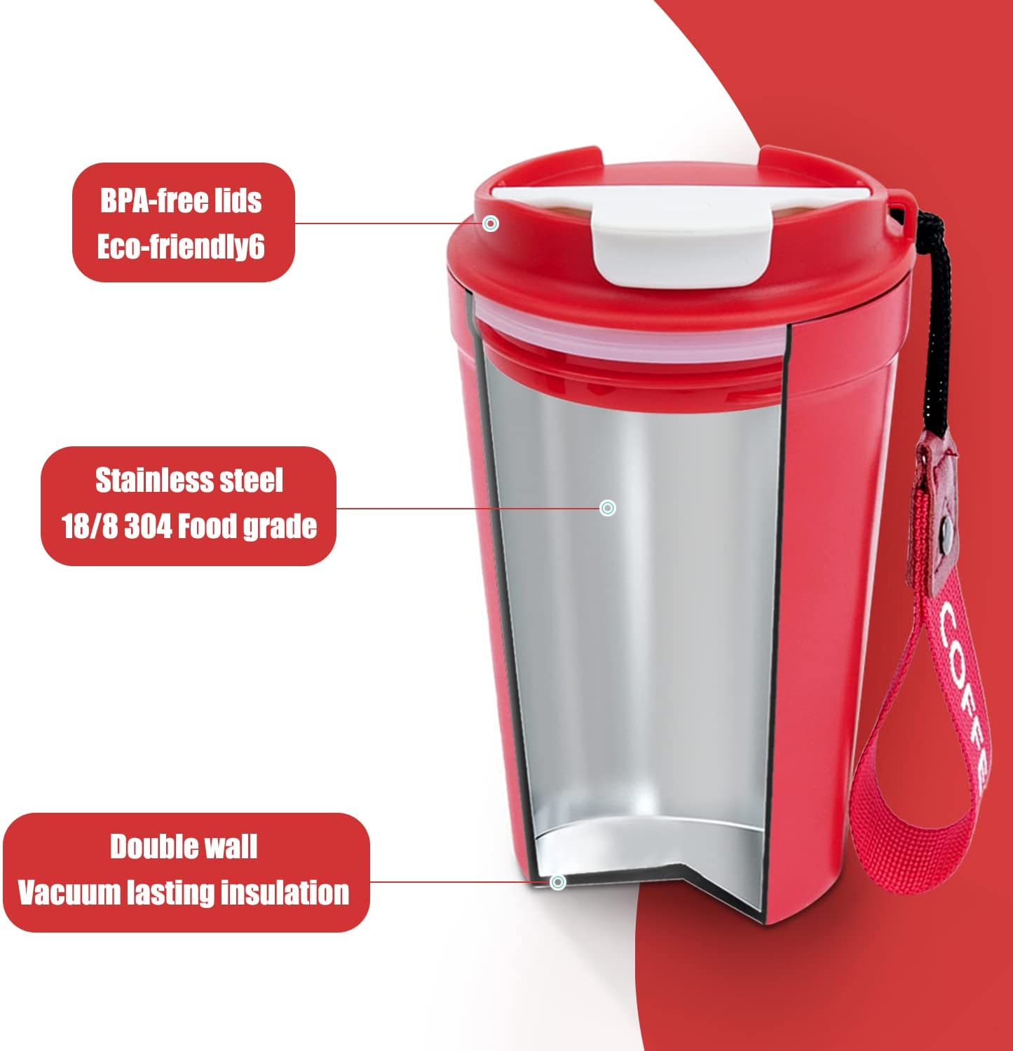 Palestra mantieni il distributore a tazza isolato personalizzato in acciaio inossidabile caldo