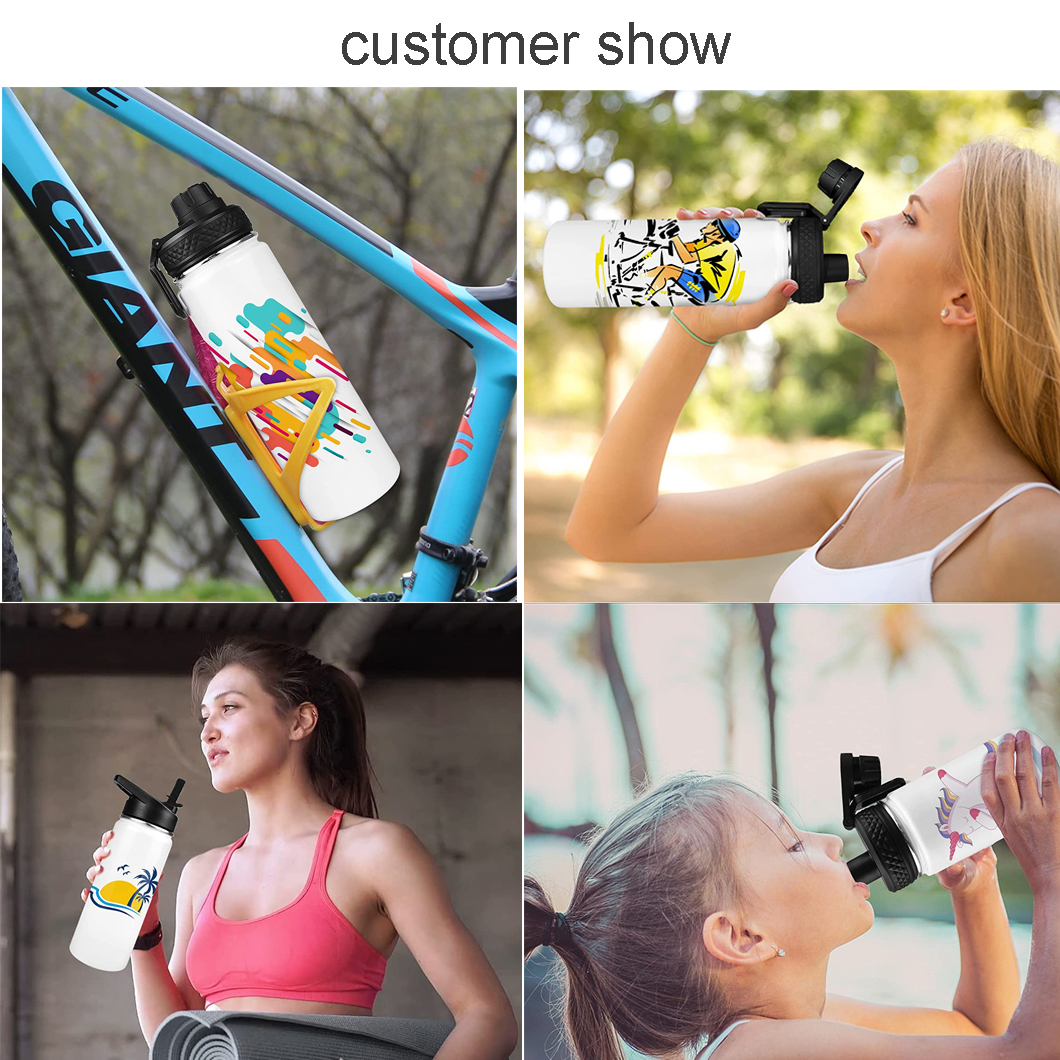 Bottiglia d'acqua isolata in metallo personalizzato di regalo personalizzato fai -da -te 