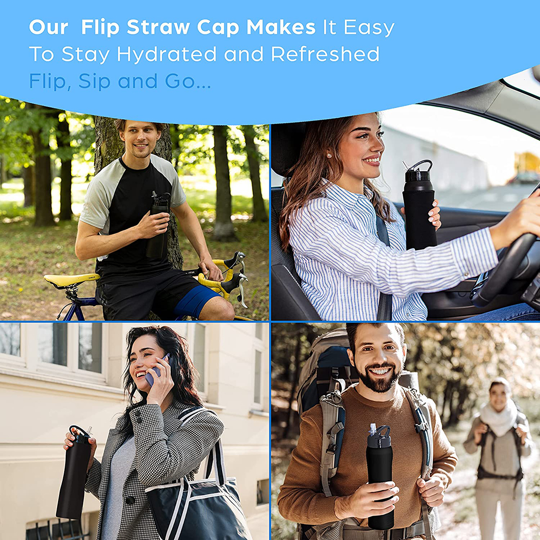 In blocco mantieni la bottiglia d'acqua in bicicletta isolata riutilizzabile in metallo freddo