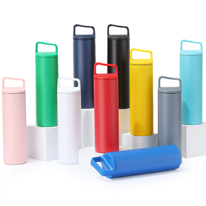 Bicchiere termico skinny da viaggio in metallo con coperchio per manico