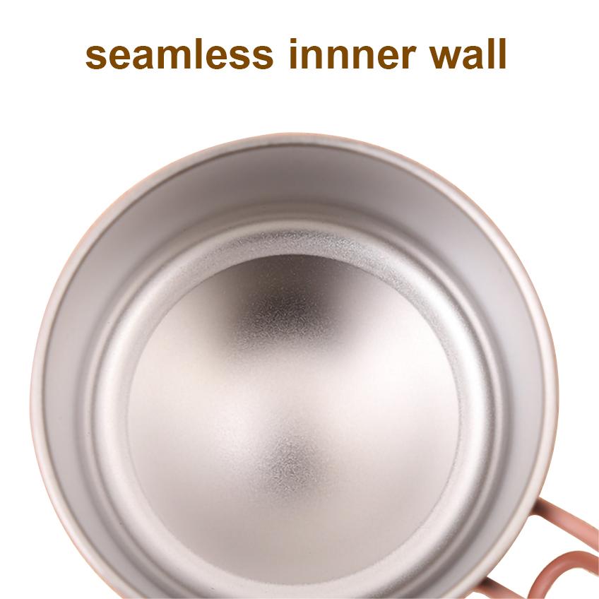 Facile trasportare tazza da campeggio per escursioni esterne in metallo forte con manico