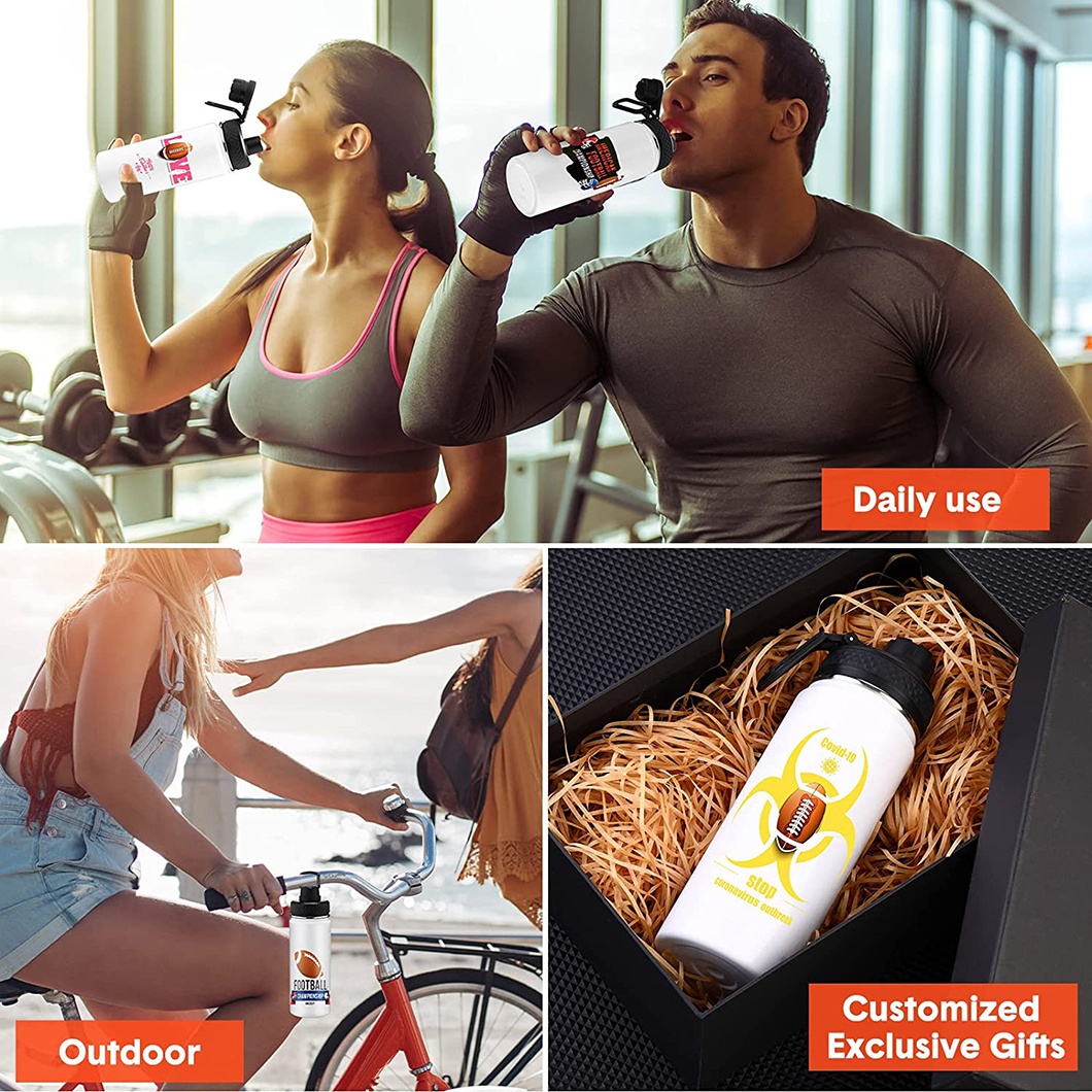 Bottiglia d'acqua isolata in metallo personalizzato di regalo personalizzato fai -da -te 