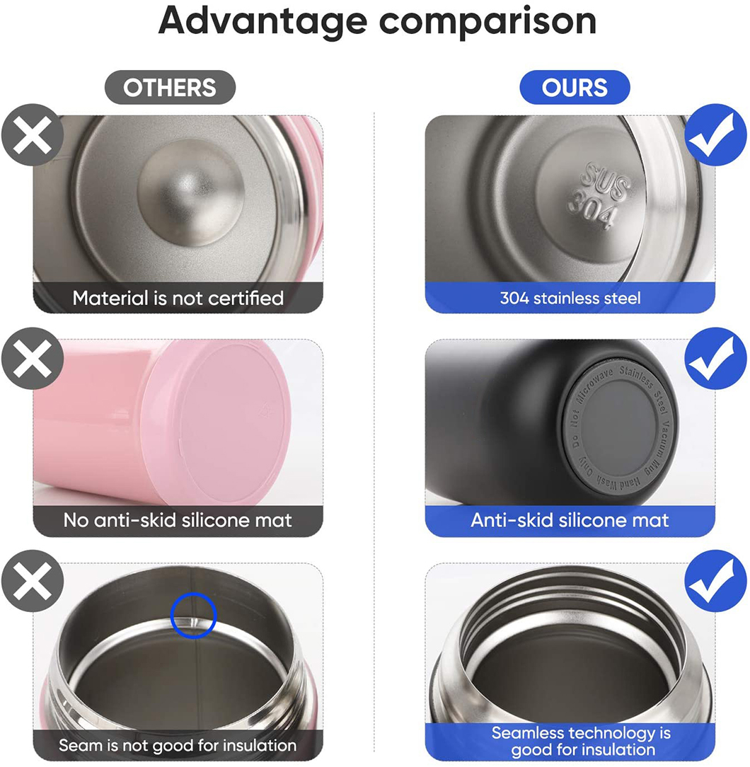 Produttore di barattoli per bambini isolati in acciaio inossidabile 