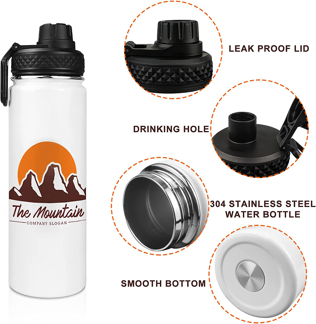 Bottiglia d'acqua isolata in metallo personalizzato di regalo personalizzato fai -da -te 