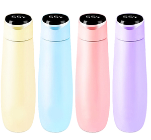 Temperatura intelligente che mostra bottiglia d'acqua termica in acciaio inossidabile