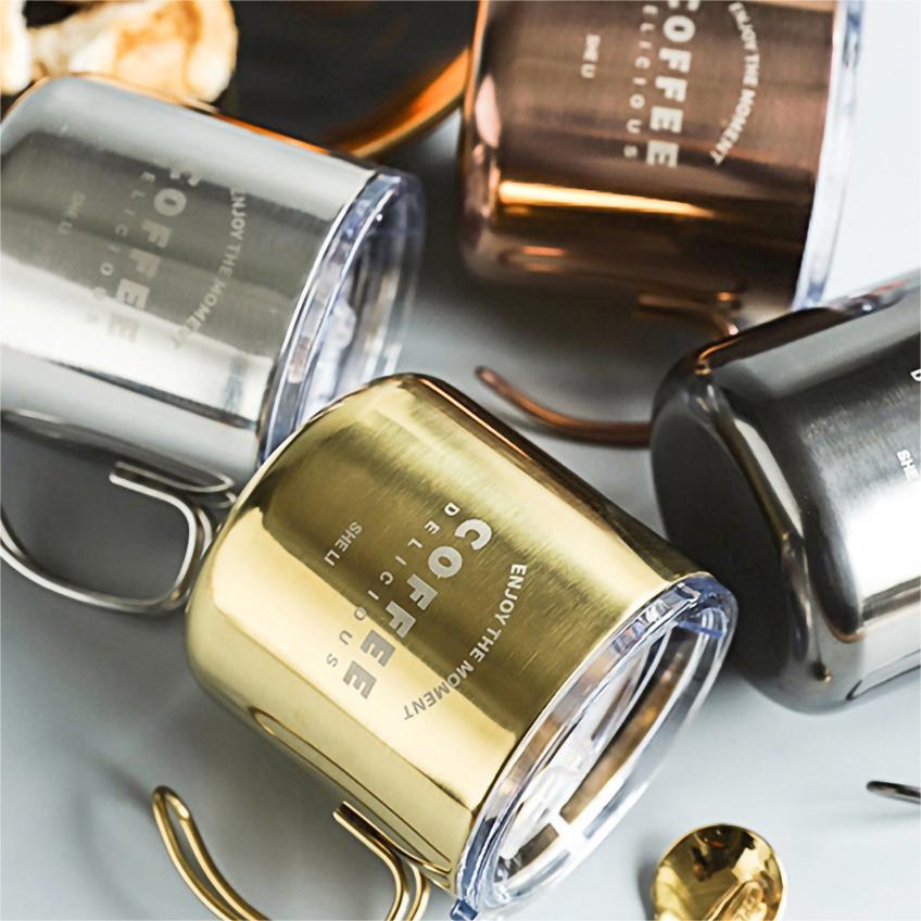 Facile trasportare tazza da campeggio per escursioni esterne in metallo forte con manico