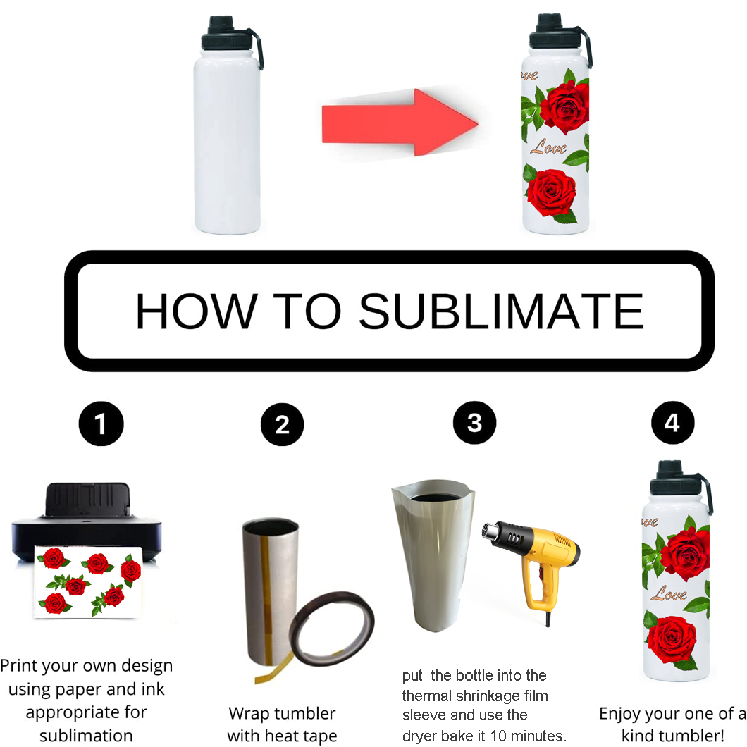 Bottiglia d'acqua isolata in metallo personalizzato di regalo personalizzato fai -da -te 